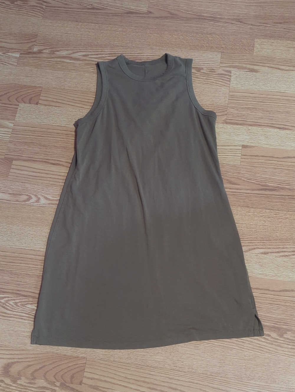 Sleeveless Shift Dress in Olive Green